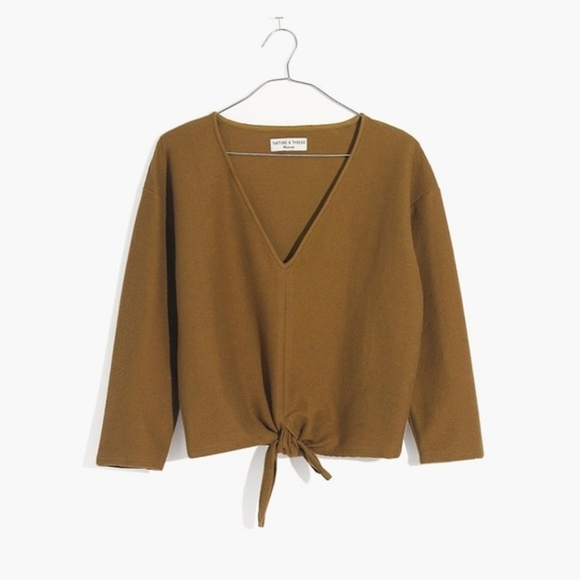 NWT Madewell Plus Texture & Thread Tie Front Top - Picture 5 of 5